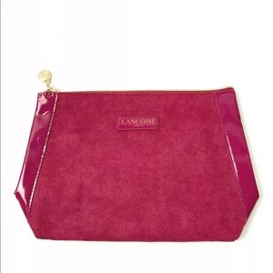 Lancome Makeup Cosmetic Bag Faux Suede Purple